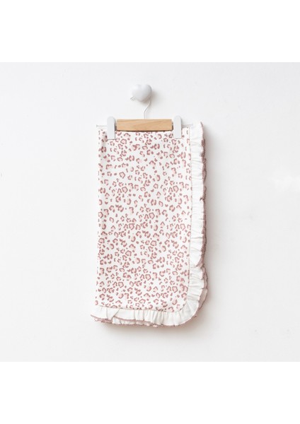 Leopar Desenli Fırfırlı %100 Pamuk 90X100 Battaniye