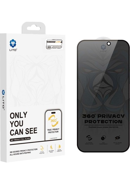 D+ Ultra 360° Privacy Full Glass 16 Pro Ekran Koruyucu