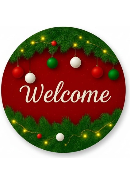 Yılbaşı Temalı Hoşgeldiniz Welcome Kapı Süsü Uv Baskı Ahşap Mdf fiyatları