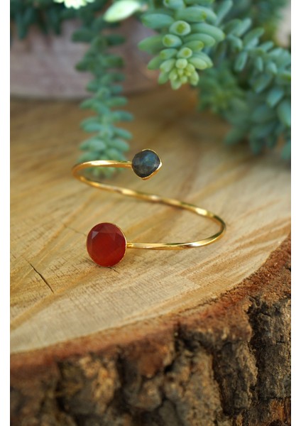 Doğal Taş Kedi Gözü ve Labradorit Ayarlanabilir Helen Bileklik fiyatları