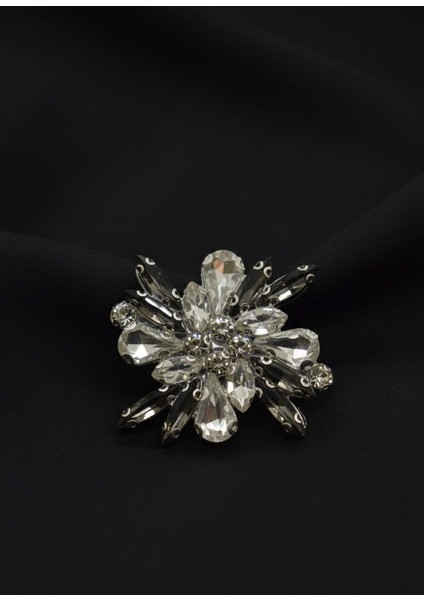 Gece Işığı Kristal Çiçek Broş