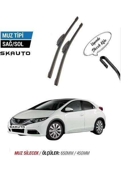 Honda Civic Hatchback Ön Cam Muz Silecek Takımı (2012-2015)