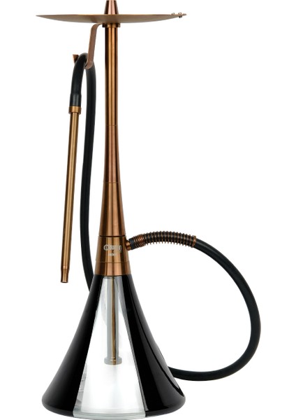 Orion Nargile - Bronz Gövde-Siyah Cam