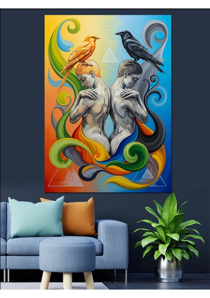 Ikizler Burcu Dekoratif Kanvas - Mdf Ahşap Tablo fiyatları