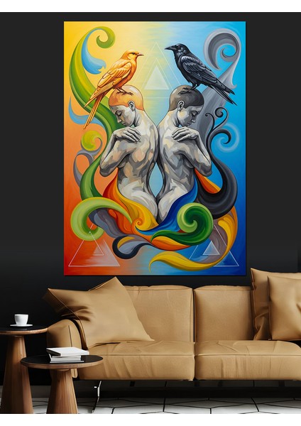 Ikizler Burcu Dekoratif Kanvas - Mdf Ahşap Tablo modelleri