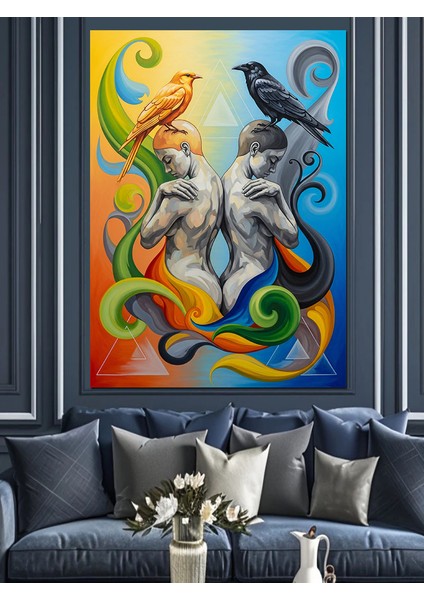 Ikizler Burcu Dekoratif Kanvas - Mdf Ahşap Tablo fırsatları