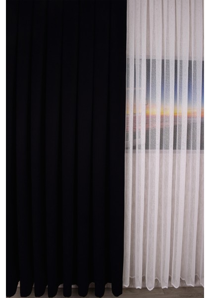 Düz Ada Fon Perde Siyah