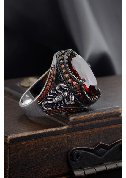 925 Ayar Gümüş Akrep Figürlü Zirkon Taş Erkek Yüzüğü fiyatları