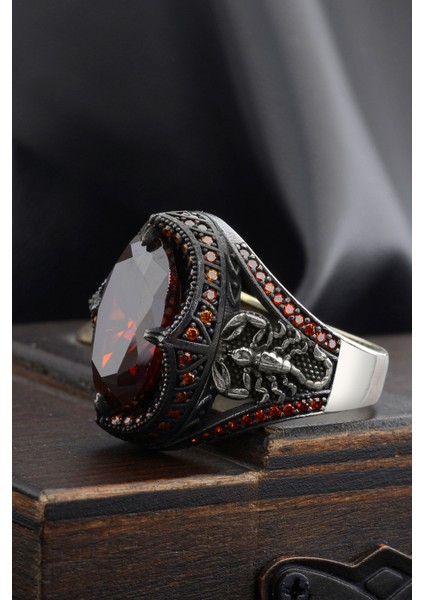 925 Ayar Gümüş Akrep Figürlü Zirkon Taş Erkek Yüzüğü modelleri