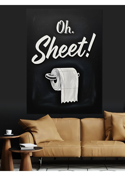 Tuvalet Kağıdı Komik Yazılı Siyah Beyaz Dekoratif Kanvas - Mdf Ahşap Tablo fiyatları