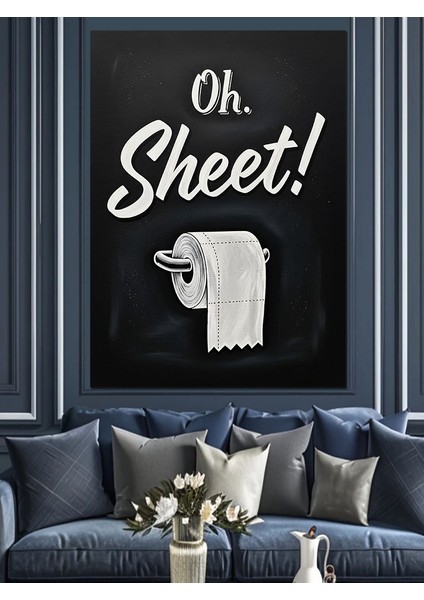 Tuvalet Kağıdı Komik Yazılı Siyah Beyaz Dekoratif Kanvas - Mdf Ahşap Tablo modelleri