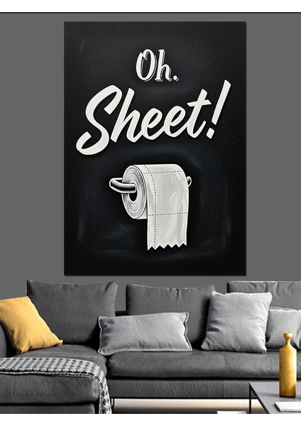Tuvalet Kağıdı Komik Yazılı Siyah Beyaz Dekoratif Kanvas - Mdf Ahşap Tablo fırsatları