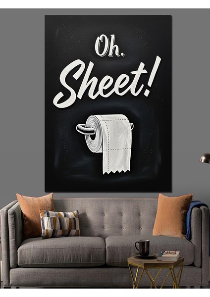 Tuvalet Kağıdı Komik Yazılı Siyah Beyaz Dekoratif Kanvas - Mdf Ahşap Tablo indirimleri