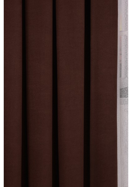 Düz Ada Fon Perde Kahverengi modelleri