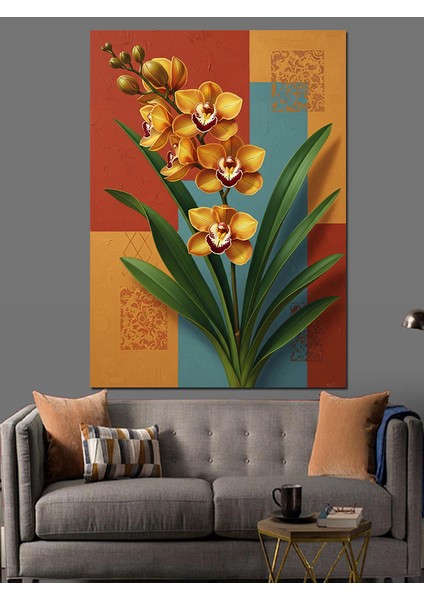 Sarı Çiçek Mavi Kuş Dekoratif Kanvas - Mdf Ahşap Tablo modelleri