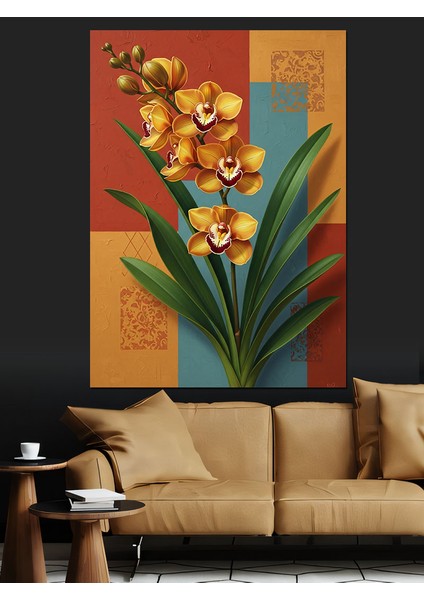 Sarı Çiçek Mavi Kuş Dekoratif Kanvas - Mdf Ahşap Tablo indirimleri