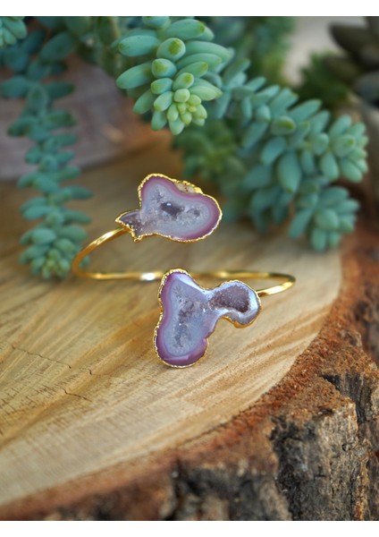 Doğal Taş Solar Akik Ayarlanabilir Helen Bileklik