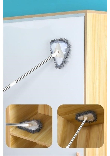 Mytechcat® Teleskopik Saplı 150 cm Üçgen Mop Cam Duvar Tavan Fayans Parke Temizleyici Mop indirimleri