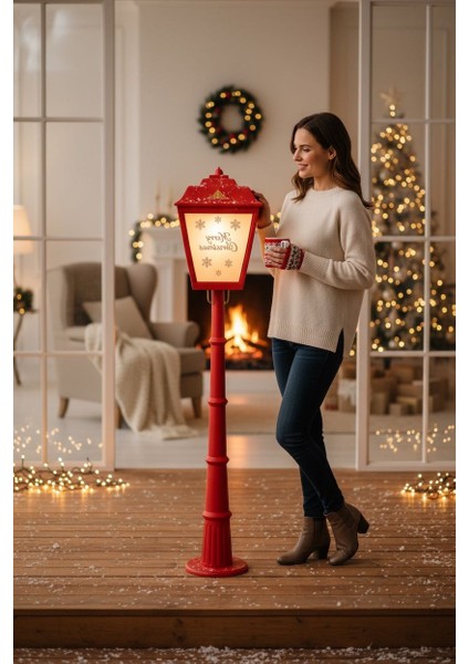 Christmas Kırmızı Sokak Lambası / Lambader modelleri