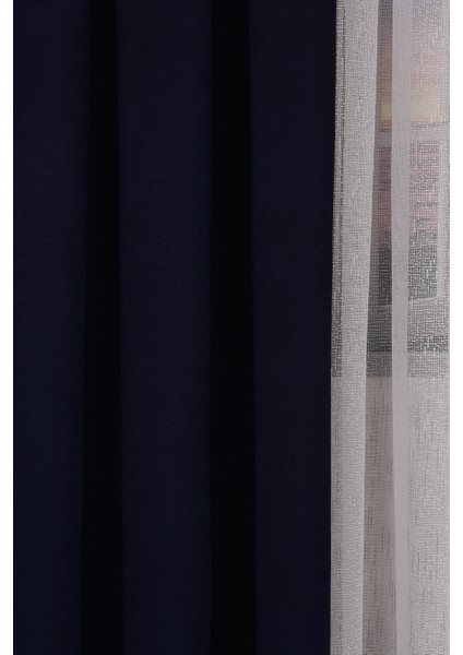 Düz Ada Fon Perde Lacivert modelleri