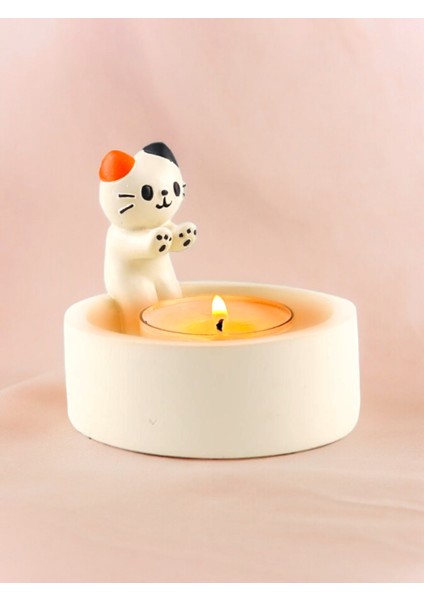 Sevimli Kedi Mumluk, Sıcak ve Şirin Ev Dekorasyonu Parçası