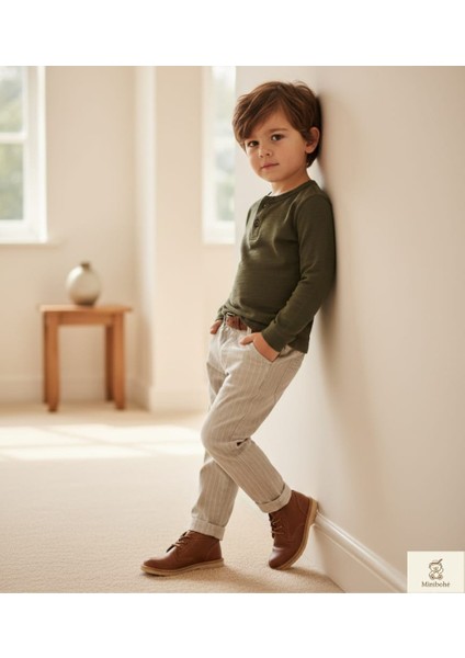 Minibohe Erkek Bebek & Çocuk Çizgili Pantolon Stone indirimleri