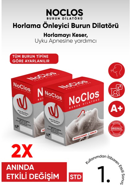 Noclos A+ 2'li Kırmızı Horlama Önleyici