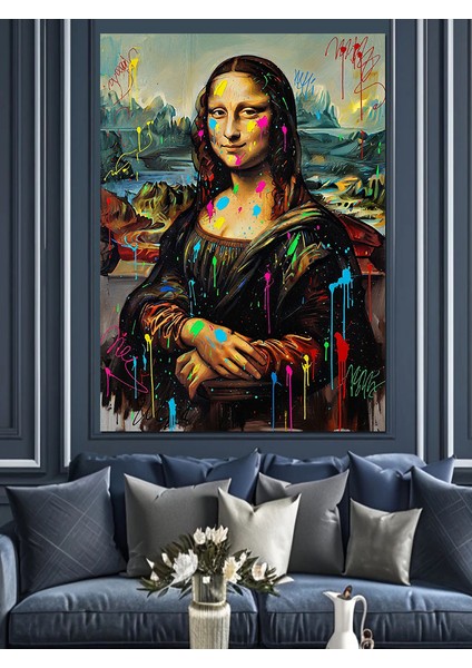 Mona Lisa Pop-Art Versiyonu Dekoratif Kanvas - Mdf Ahşap Tablo fiyatları