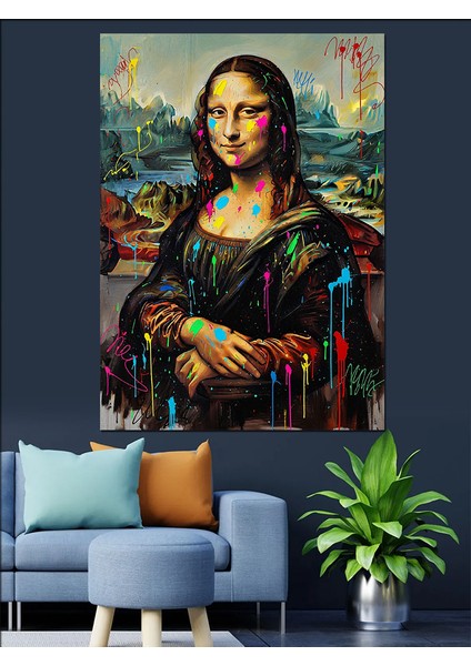 Mona Lisa Pop-Art Versiyonu Dekoratif Kanvas - Mdf Ahşap Tablo indirimleri