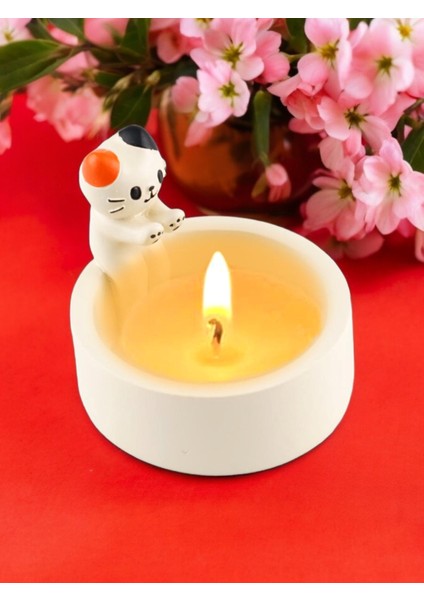 Sevimli Kedi Mumluk Dekoratif Ev Aydınlatması