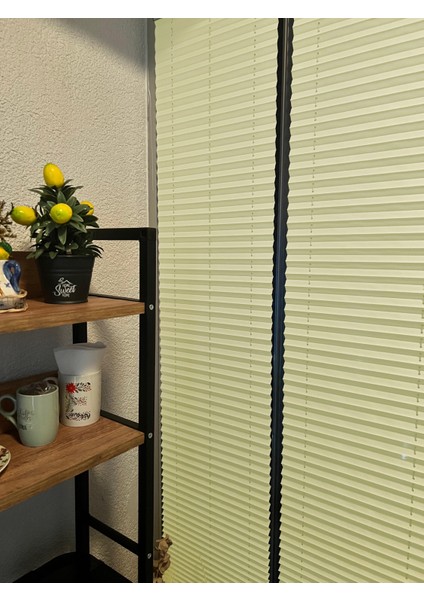 Krem Plise Perde – Özel Ölçü, Kolay Montaj, Cam Balkon ve Pimapen Uyumlu