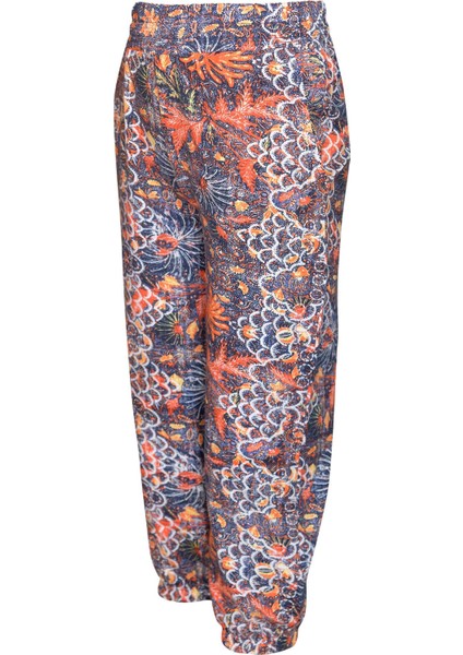 Turuncu Yaprak Kız Çocuk Desenli Cepli Eşofman Altı modelleri