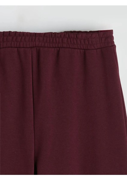 Lcw Kids Bordo Beli Lastikli Kız Çocuk Eşofman Altı modelleri