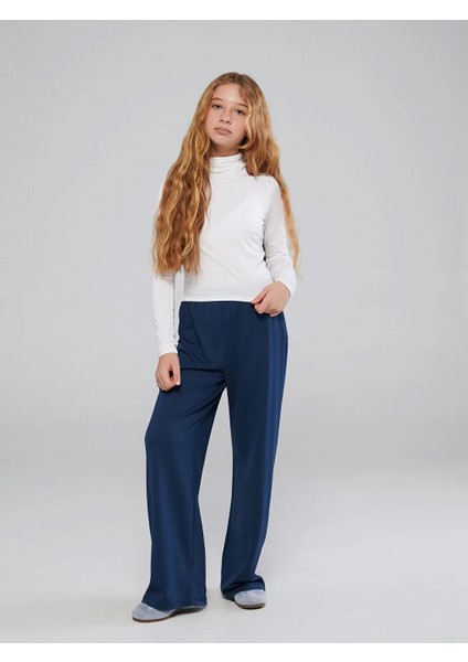 Lcw Kids Indigo Beli Lastikli Kız Çocuk Eşofman Altı