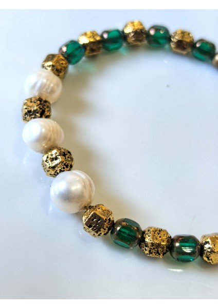 Bileklik – Gerçek Inci, Çek Kristali & Hematit Doğal Taşlı modelleri