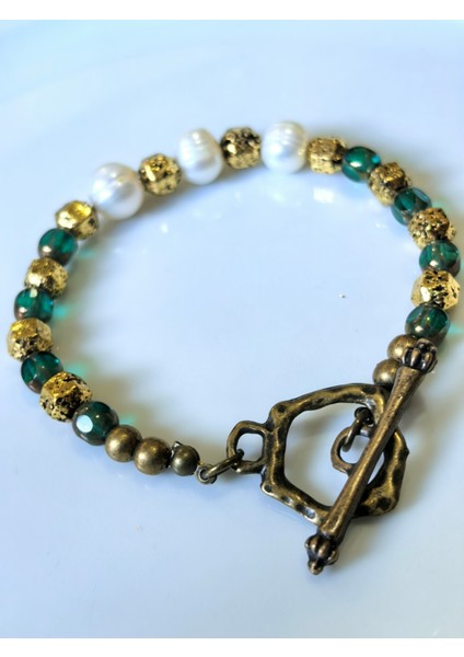 Bileklik – Gerçek Inci, Çek Kristali & Hematit Doğal Taşlı fırsatları