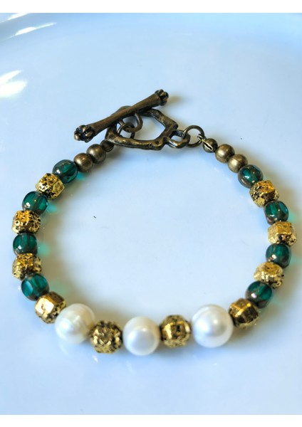 Bileklik – Gerçek Inci, Çek Kristali & Hematit Doğal Taşlı indirimleri