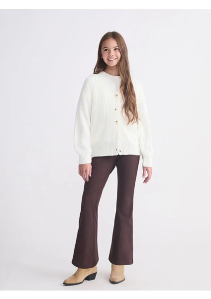 Lcw Kids Kahverengi Beli Lastikli Ispanyol Paça Kız Çocuk Tayt fırsatları