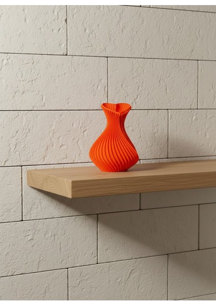 11 cm Turuncu Kalp Formlu Mini Vazo Estetik Dekoratif Obje