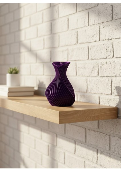 Kalpli Mor Mini Vazo 5 cm Dekoratif Masa Üstü Aksesuar