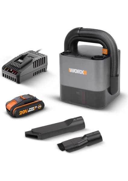 Worx WX030 20VOLT 2.0AH. 30W/10KPA Li-Ion Flexi Esnek Hortumlu Profesyonel Kompakt Şarjlı Süpürge