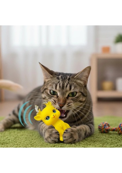 Buğz Evcil Hayvan Sesli Geyik Şeklinde Plastik Oyuncak