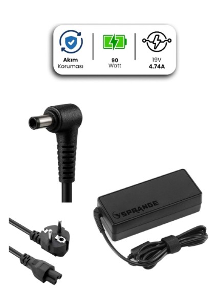 19V 4.74A 5.5 * 2.5mm 90W Toshıba Için Laptop Adaptör