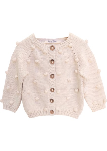 El Örgüsü %100 Pamuk Ekru Ponponlu Hırka fiyatları