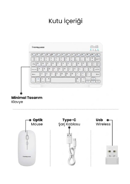 Buğz Beyaz Kablosuz Klavye ve Mouse Seti fırsatları