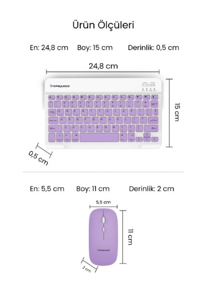 Mor Kablosuz Klavye ve Mouse Seti indirimleri