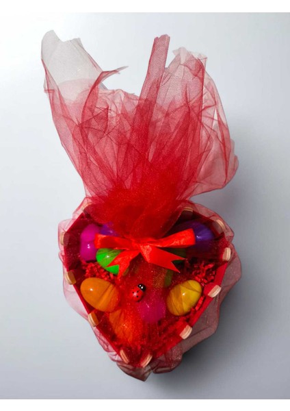 Kalp Kutu 10 Adet Yumurtalı Peluş Tavşanlı Hediye Kutusu Sepeti El Emeği fiyatları