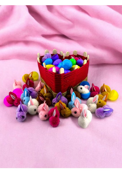 Kalp Kutu 10 Adet Yumurtalı Peluş Tavşanlı Hediye Kutusu Sepeti El Emeği fırsatları