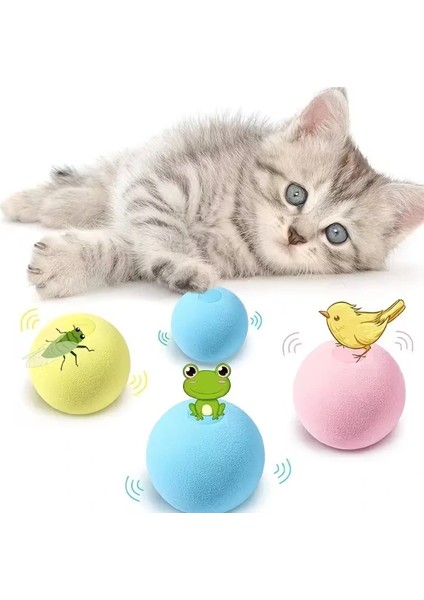 Buğz Kedi Otlu 3 Sesli Interaktif Top Kedi Oyuncağı