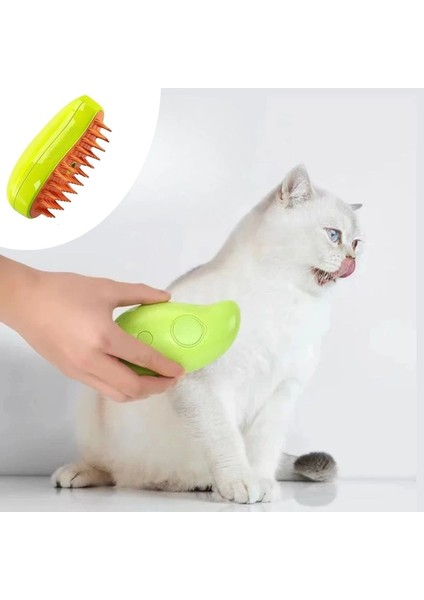Buharlı Yumuşak Silikon Uçlu Kedi & Köpek Tüy Tarama Tarağı Yıkama Fırçası